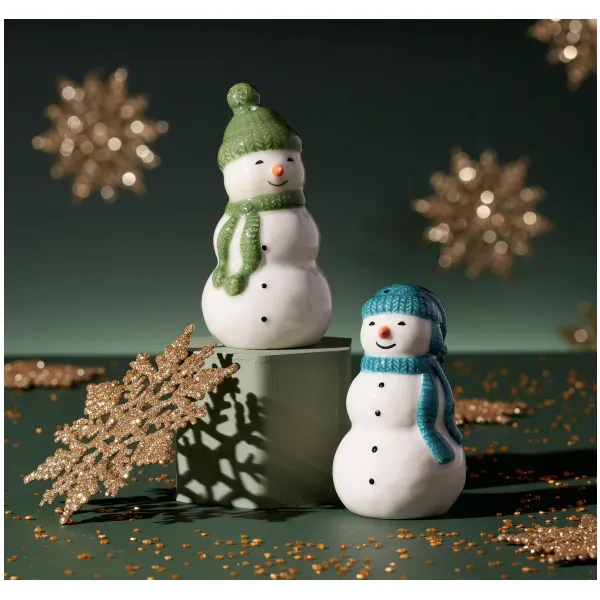 Lenox Balsam Lane Snowman Salt & Pepper Set Blocher Jewelers Ellwood City, PA