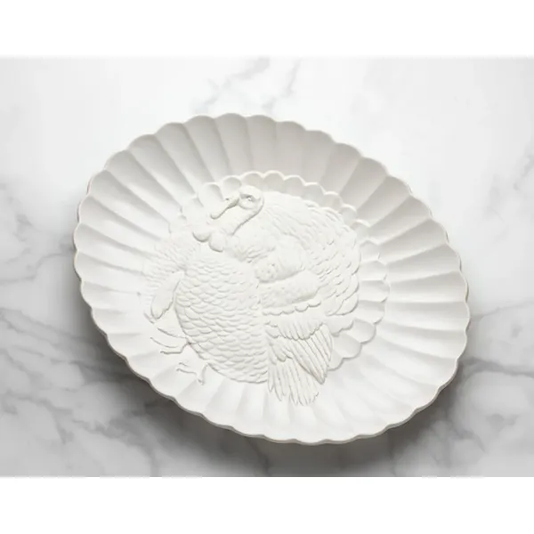 Lenox French Perle Carved Turkey Platter, 1.75