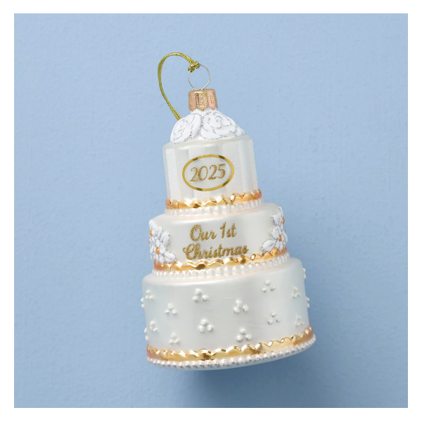 Lenox 2025 Retro Blown Glass Our 1st Christmas Ornament, 3