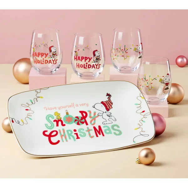 Lenox Snoopy Christmas Hors d'Oeuvre Tray, 13.75