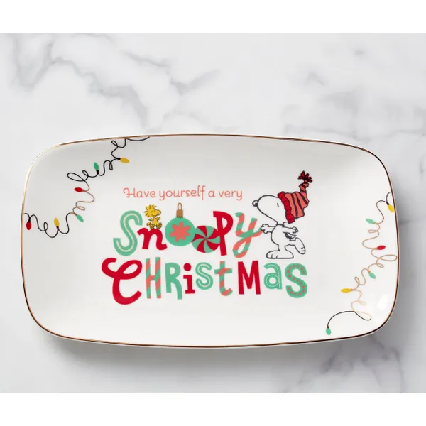 Lenox Snoopy Christmas Hors d'Oeuvre Tray, 13.75
