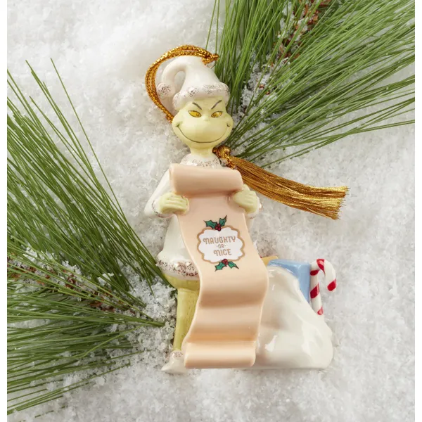 Lenox The Grinch's List Ornament, 4.25