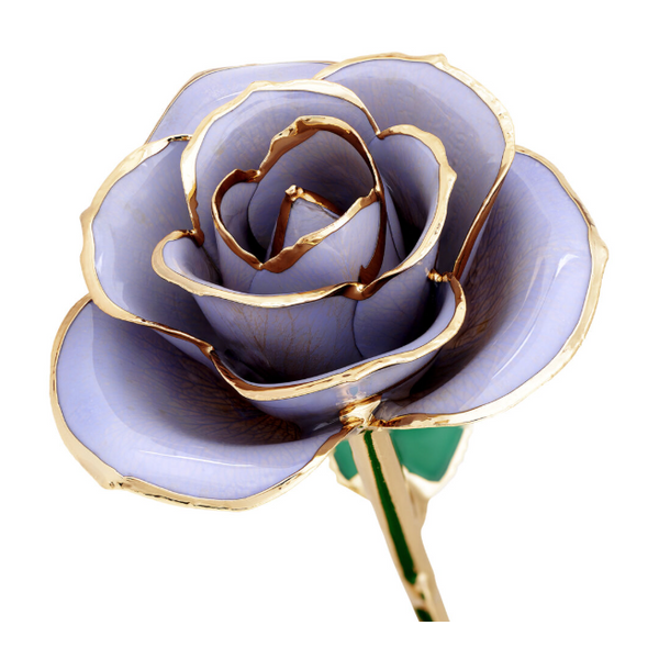 Sweet Lilac 24K Gold Dipped Genuine Rose Lacquer Preserved 12