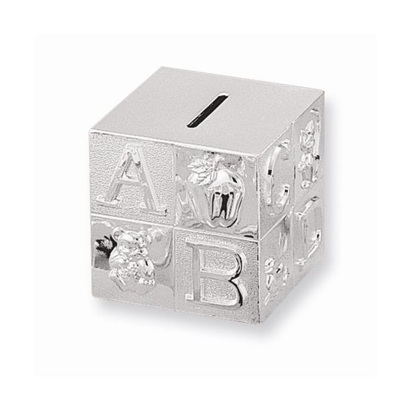 Silver-Plated Baby Block Bank Blocher Jewelers Ellwood City, PA