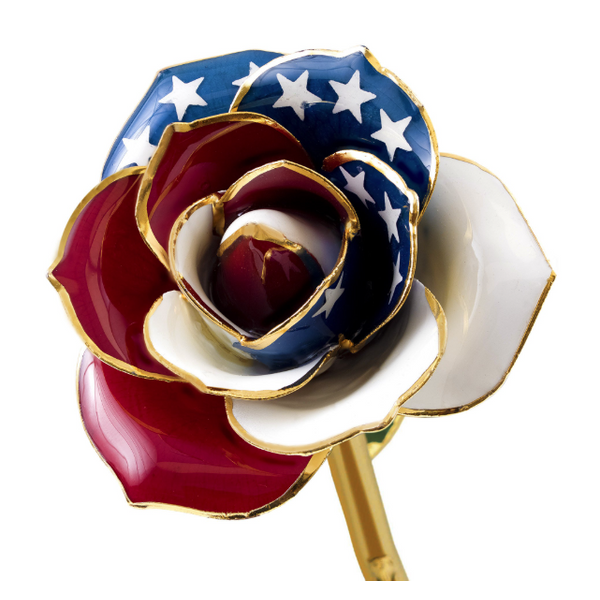 American Glory 24K Gold Dipped Genuine Rose Lacquer Preserved 12