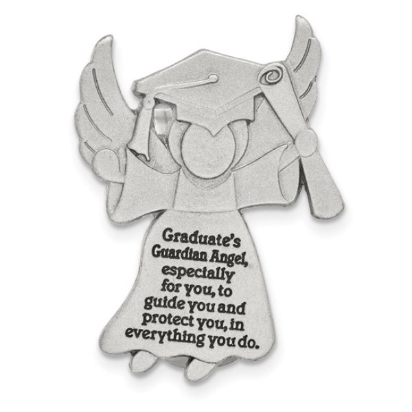 Silver-tone Graduation Guardian Angel Visor Clip Blocher Jewelers Ellwood City, PA
