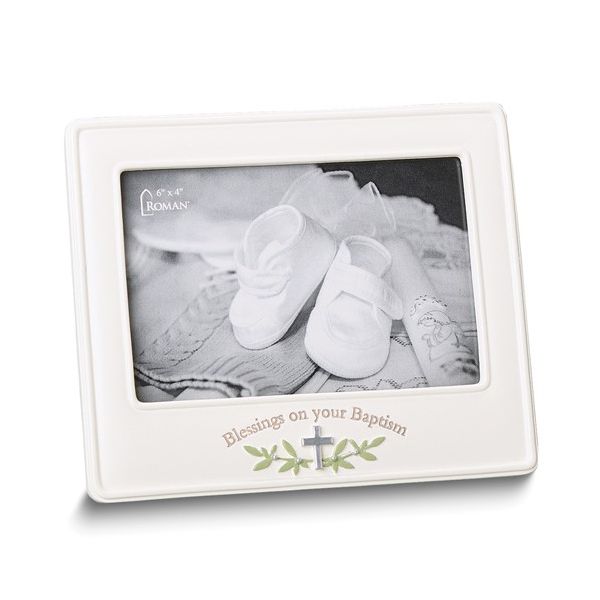 Resin Blessings on Your Baptism 4x6 Photo Frame Blocher Jewelers Ellwood City, PA