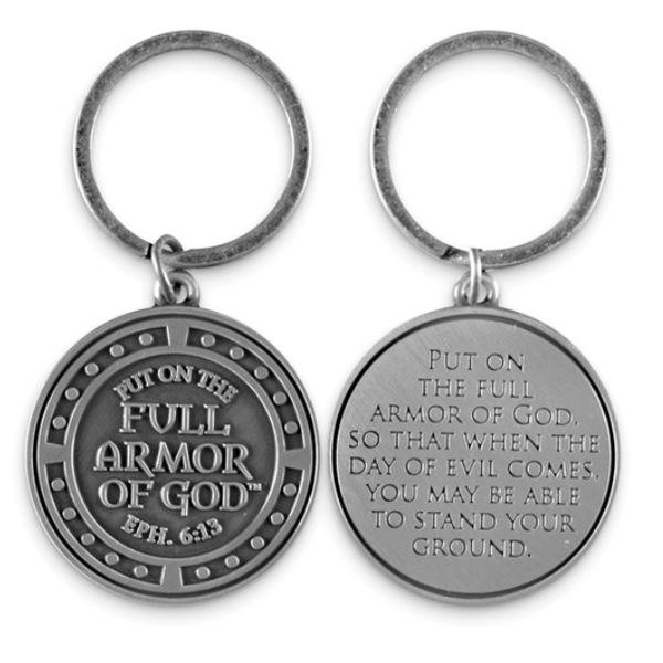 Antique Silver-tone Full Armor Of God Keyring Blocher Jewelers Ellwood City, PA