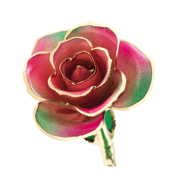Fairy Forest Pink 24K Gold Dipped Genuine Rose Lacquer Preserved 12