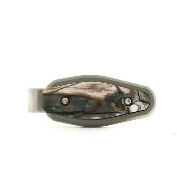 Titanium Money Clip, Mammoth Tusk, Whites/Gray Blocher Jewelers Ellwood City, PA