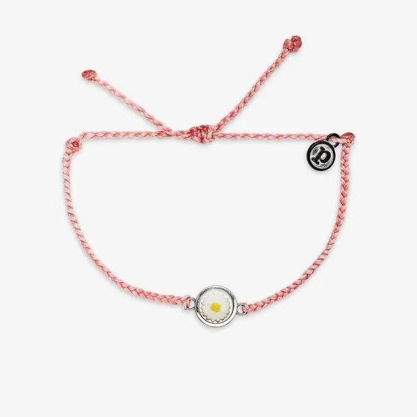Pink Pura Vida Braided Bracelet With Daisy Pendant Blocher Jewelers Ellwood City, PA