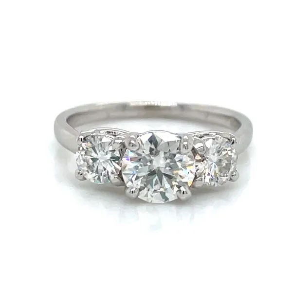 Three-Stone Moissanite Engagement Ring Blue Heron Jewelry Company Poulsbo, WA