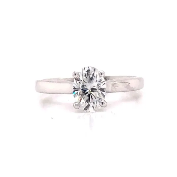 Oval Moissanite Solitaire Engagement Ring Blue Heron Jewelry Company Poulsbo, WA