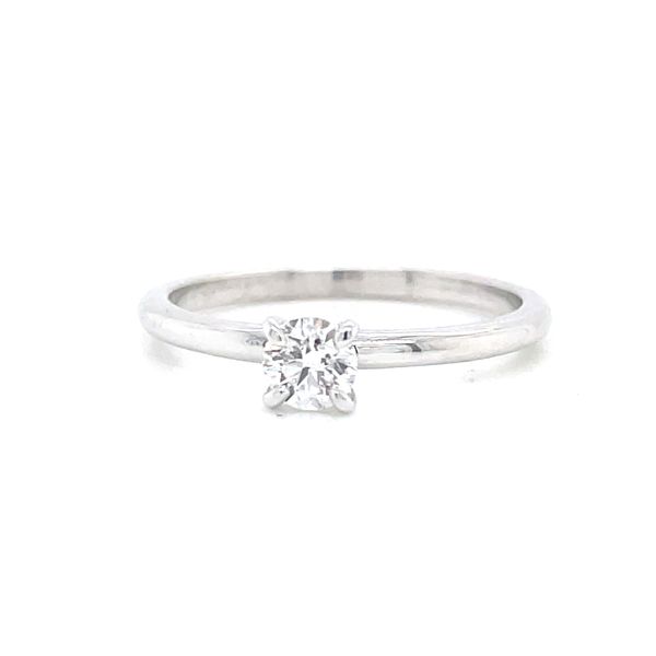 Dainty Round Solitaire Engagement Ring Blue Heron Jewelry Company Poulsbo, WA