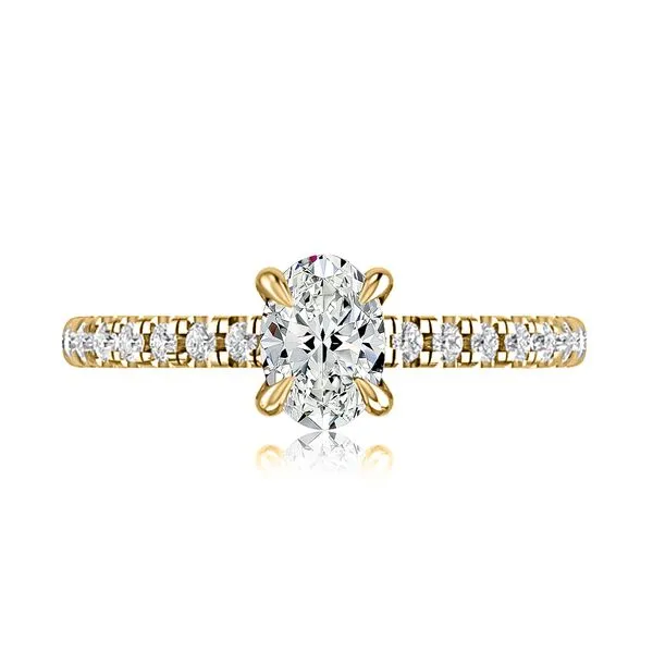 Oval Center Diamond Quilted Engagement Ring Image 3 Blue Heron Jewelry Company Poulsbo, WA