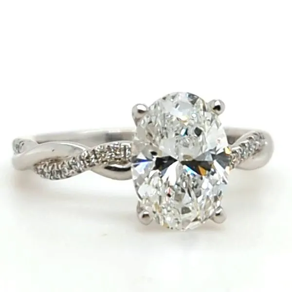 Twisted Shank Oval Diamond Engagement Ring Blue Heron Jewelry Company Poulsbo, WA