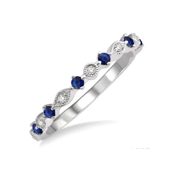 Sapphire & Diamond Alternating Band Blue Heron Jewelry Company Poulsbo, WA