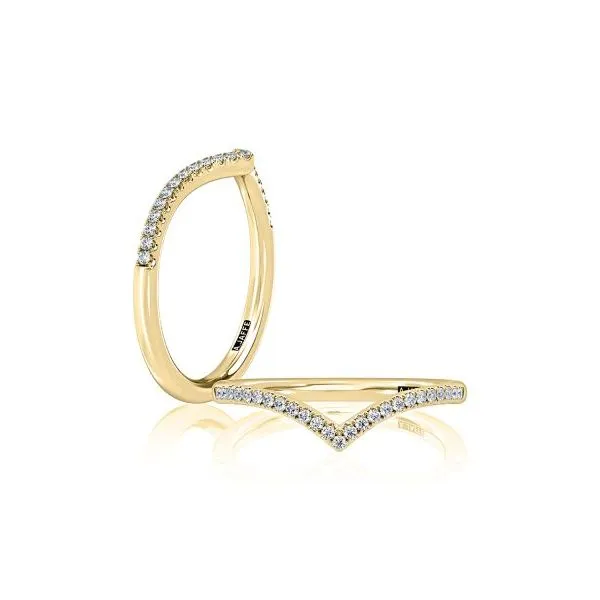 Diamond Chevron Yellow Gold Wedding Band Blue Heron Jewelry Company Poulsbo, WA