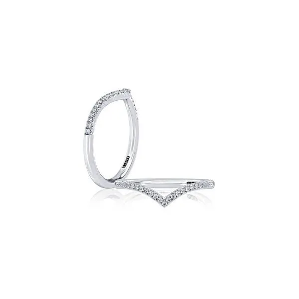 14k Gold Chevron Diamond Band Image 2 Blue Heron Jewelry Company Poulsbo, WA