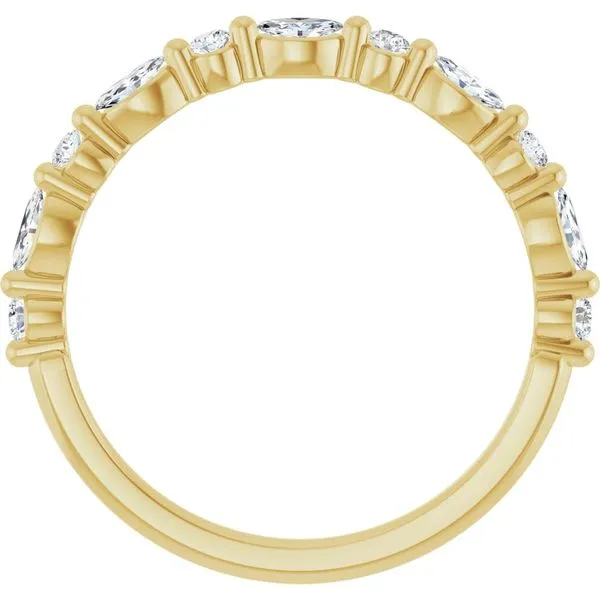 14k Gold Marquise & Round Diamond Stacking Band Image 2 Blue Heron Jewelry Company Poulsbo, WA
