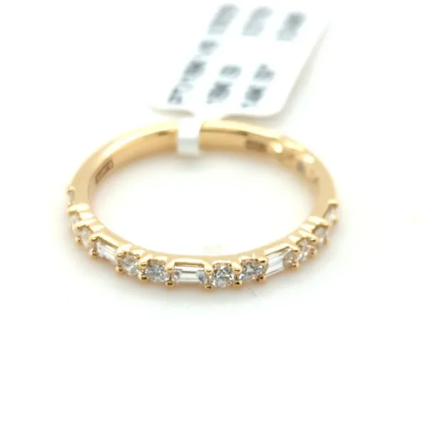 14k Yellow Gold Baguette & Round Diamond Band Blue Heron Jewelry Company Poulsbo, WA