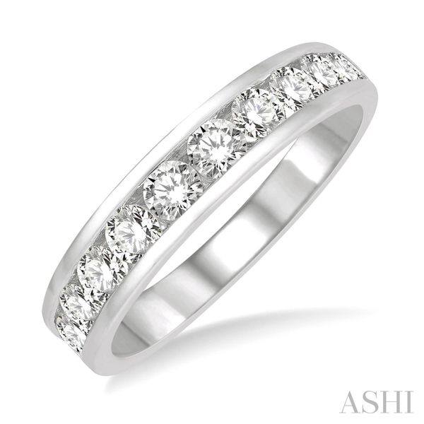 14k White Gold Round Diamond Wedding Band Blue Heron Jewelry Company Poulsbo, WA