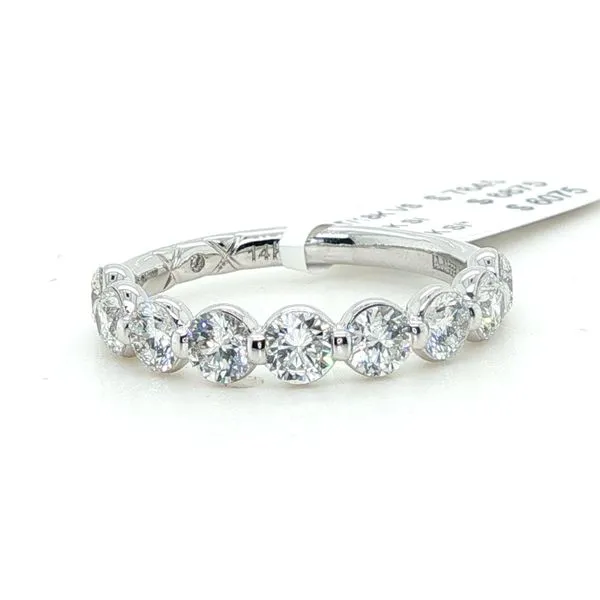 14k Gold Round Diamond Shared Prong Half-Eternity Band Blue Heron Jewelry Company Poulsbo, WA