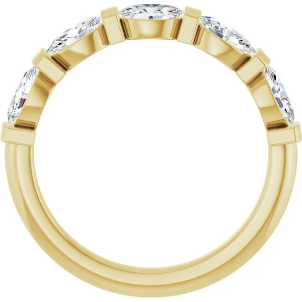14k Gold Oval Diamond Anniversary Band Image 2 Blue Heron Jewelry Company Poulsbo, WA
