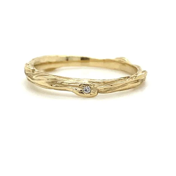 Twig Slim Yellow Gold Diamond Band Blue Heron Jewelry Company Poulsbo, WA