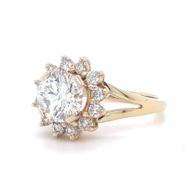 Diamond Halo Split Shank Ring Image 2 Blue Heron Jewelry Company Poulsbo, WA