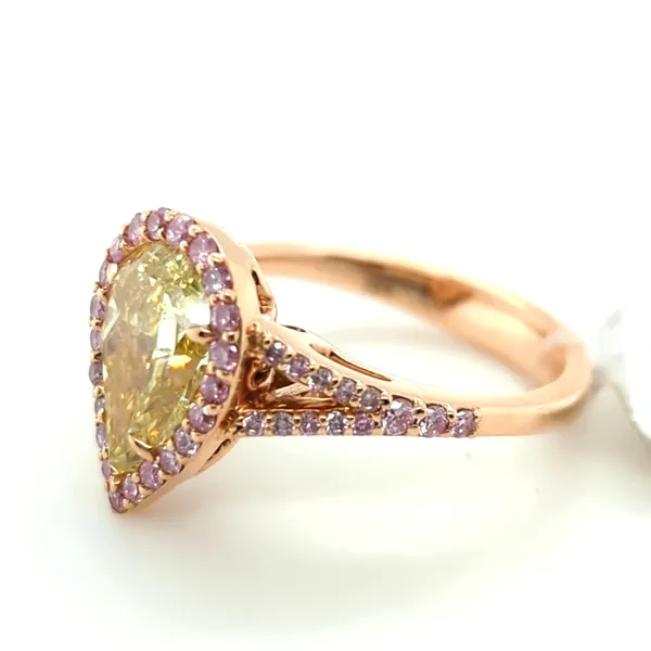 Pear Brilliant Fancy Yellow Diamond Ring Image 2 Blue Heron Jewelry Company Poulsbo, WA