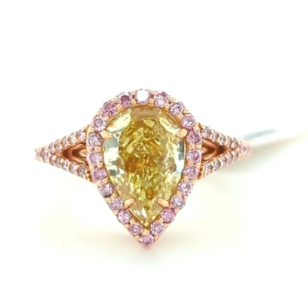 Pear Brilliant Fancy Yellow Diamond Ring Blue Heron Jewelry Company Poulsbo, WA