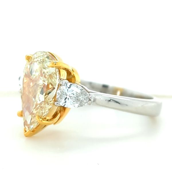 Pear Brilliant Yellow Diamond Platinum Ring Image 2 Blue Heron Jewelry Company Poulsbo, WA
