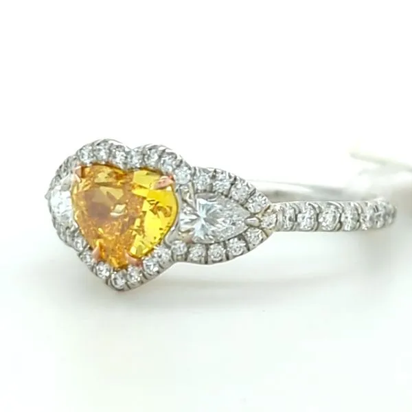 Heart-Shaped Fancy Yellow Diamond Ring Image 2 Blue Heron Jewelry Company Poulsbo, WA