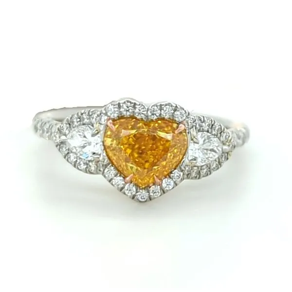 Heart-Shaped Fancy Yellow Diamond Ring Blue Heron Jewelry Company Poulsbo, WA