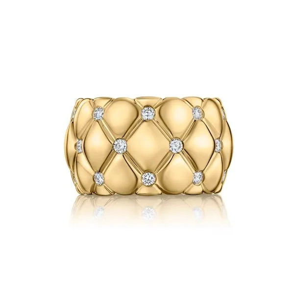 Quilted Wide Eternity Band w/ Diamonds Blue Heron Jewelry Company Poulsbo, WA