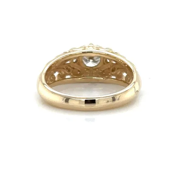 14k Gold Round Diamond Ornament Ring Image 4 Blue Heron Jewelry Company Poulsbo, WA