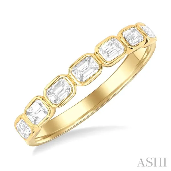 Emerald-Cut Diamond Bezel Stacking Ring Blue Heron Jewelry Company Poulsbo, WA