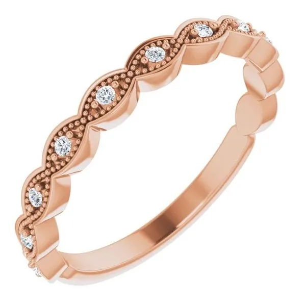 Milgrain Twist Rose Gold Diamond Band Blue Heron Jewelry Company Poulsbo, WA