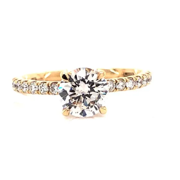 Statement Quilted Pave Yellow Gold Engagement Ring Blue Heron Jewelry Company Poulsbo, WA