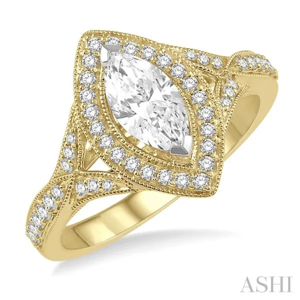 Marquise Semi-Mount Diamond Engagement Ring Blue Heron Jewelry Company Poulsbo, WA