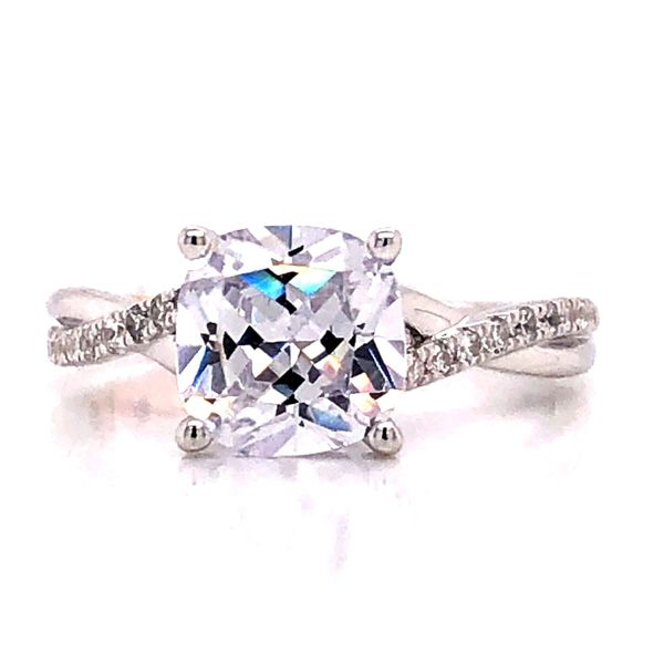 Cushion Twist Semi-Mount Engagement Ring Blue Heron Jewelry Company Poulsbo, WA