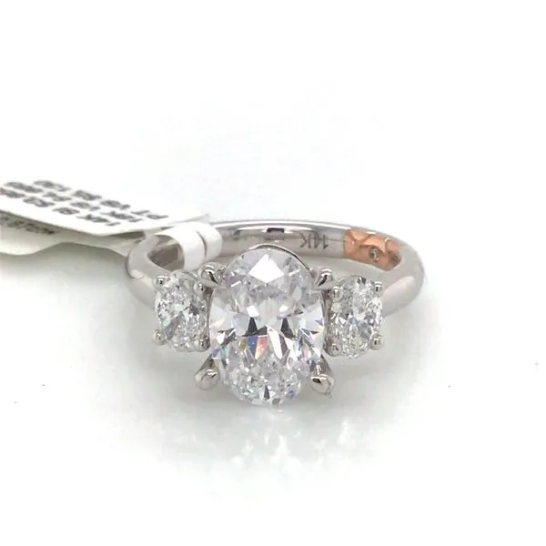 Oval Three-Stone Semi-Mount Engagement Ring Blue Heron Jewelry Company Poulsbo, WA