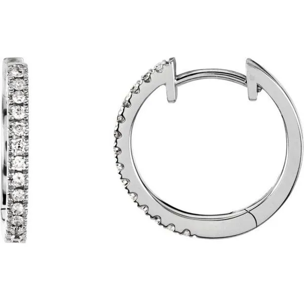 Diamond Huggie Hoop Earrings Blue Heron Jewelry Company Poulsbo, WA