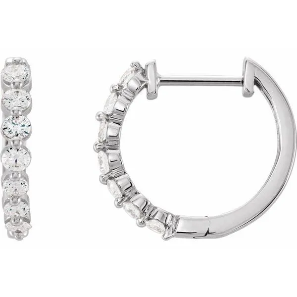 Diamond 0.50ctw Huggie Hoop Earrings Blue Heron Jewelry Company Poulsbo, WA