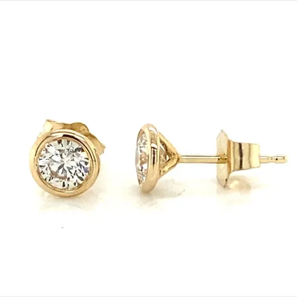 Bezel Diamond Stud Earrings Blue Heron Jewelry Company Poulsbo, WA