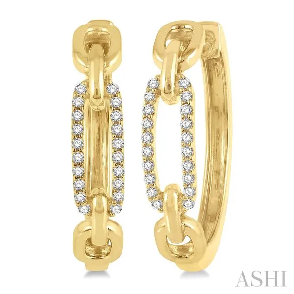 Gold & Diamond Link Earrings Blue Heron Jewelry Company Poulsbo, WA