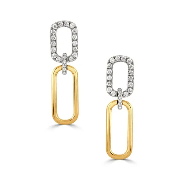 Diamond Paperclip Link Drop Earrings Blue Heron Jewelry Company Poulsbo, WA