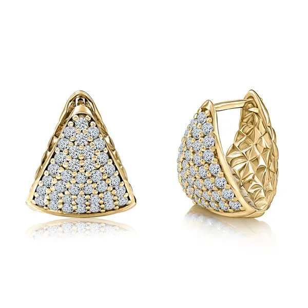 Pave Earrings With Quilted Detail Blue Heron Jewelry Company Poulsbo, WA