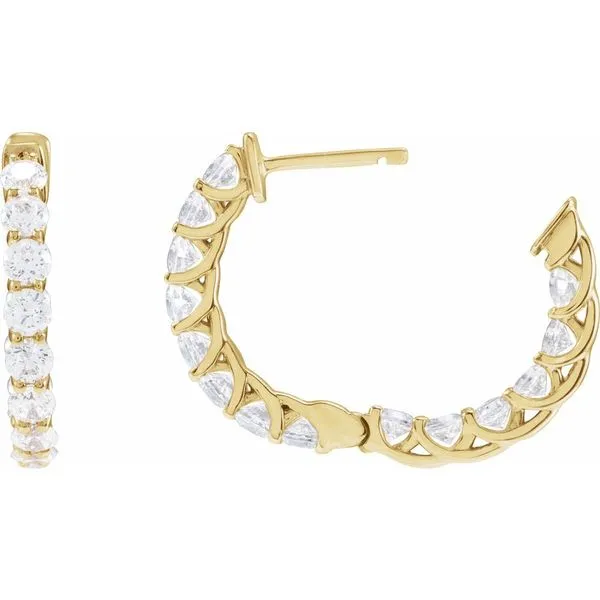 Lab-Created Round Diamond Inside-Out Hoop Earrings Image 2 Blue Heron Jewelry Company Poulsbo, WA